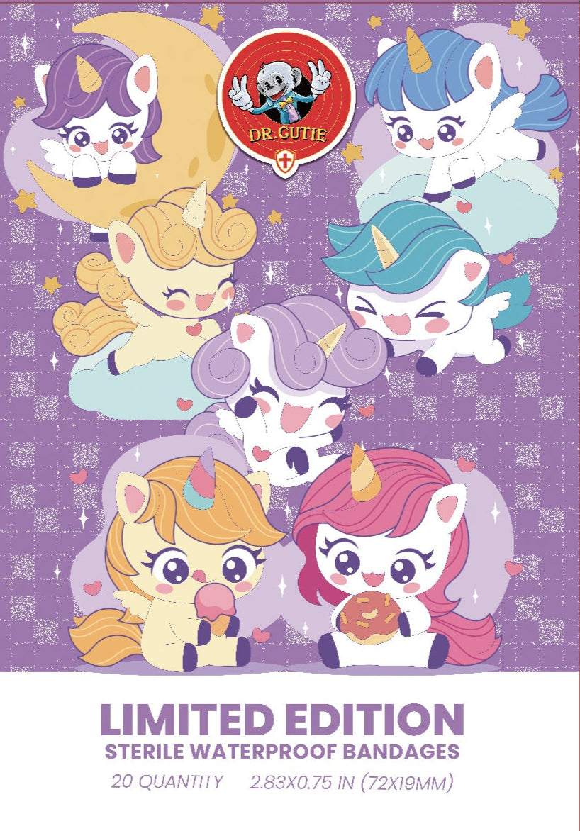 DR. Cutie: Magical Unicorn Bandage Strips - Waterproof First Aid Fun