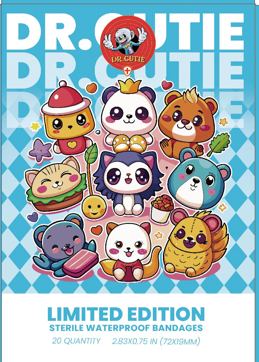 DR. Cutie: Kawaii Cuties Bandage Strips - Adorable Waterproof First Aid