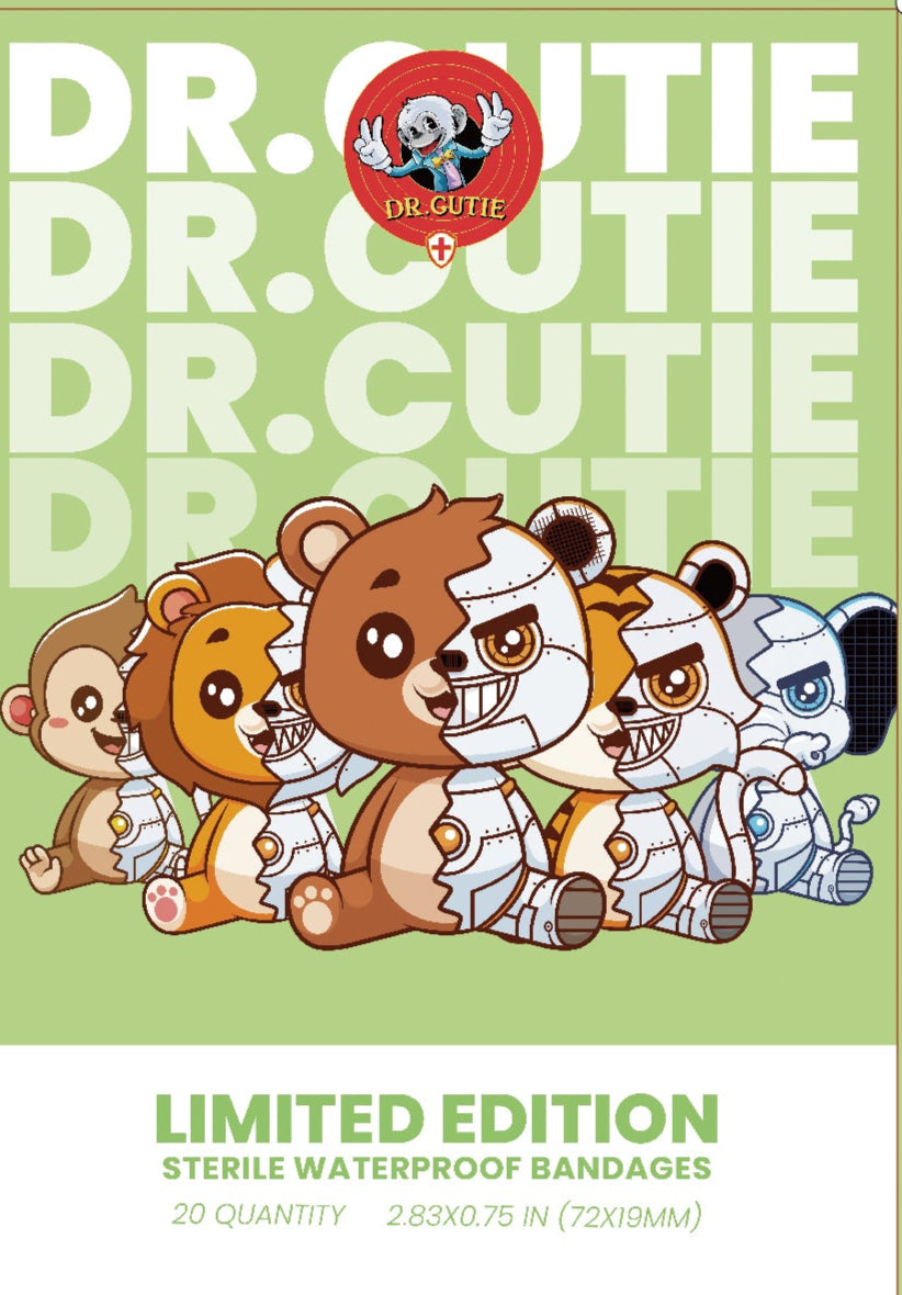 DR. Cutie: Futuristic Robot-Animals Bandage Strips - Next-Level Waterproof Care